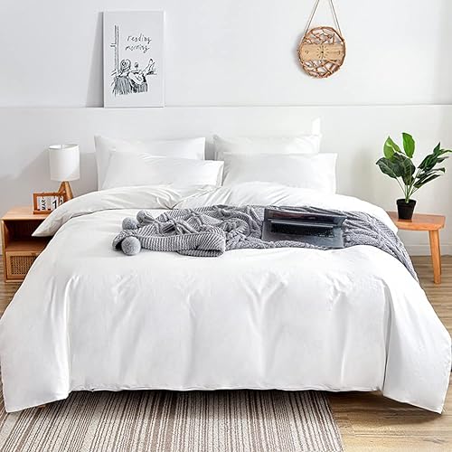 Omelas 3Pcs Dark Grey Duvet Cover Set Queen Size Reversible Light Grey Gray Leaden Solid Colored Bedding Sets Simple Modern Style Soft Microfiber Comforter Quilt Covers for Men Women