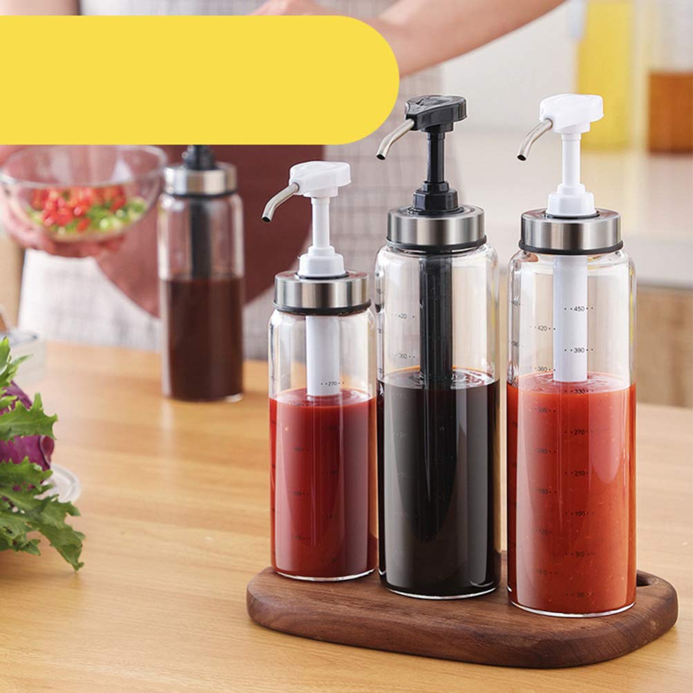 Produktbild von Gewürzpumpenspender 1L – Edelstahl-Saucenspender Mit 4 Pumpflaschen Für Ketchup, Sirup & Dressing