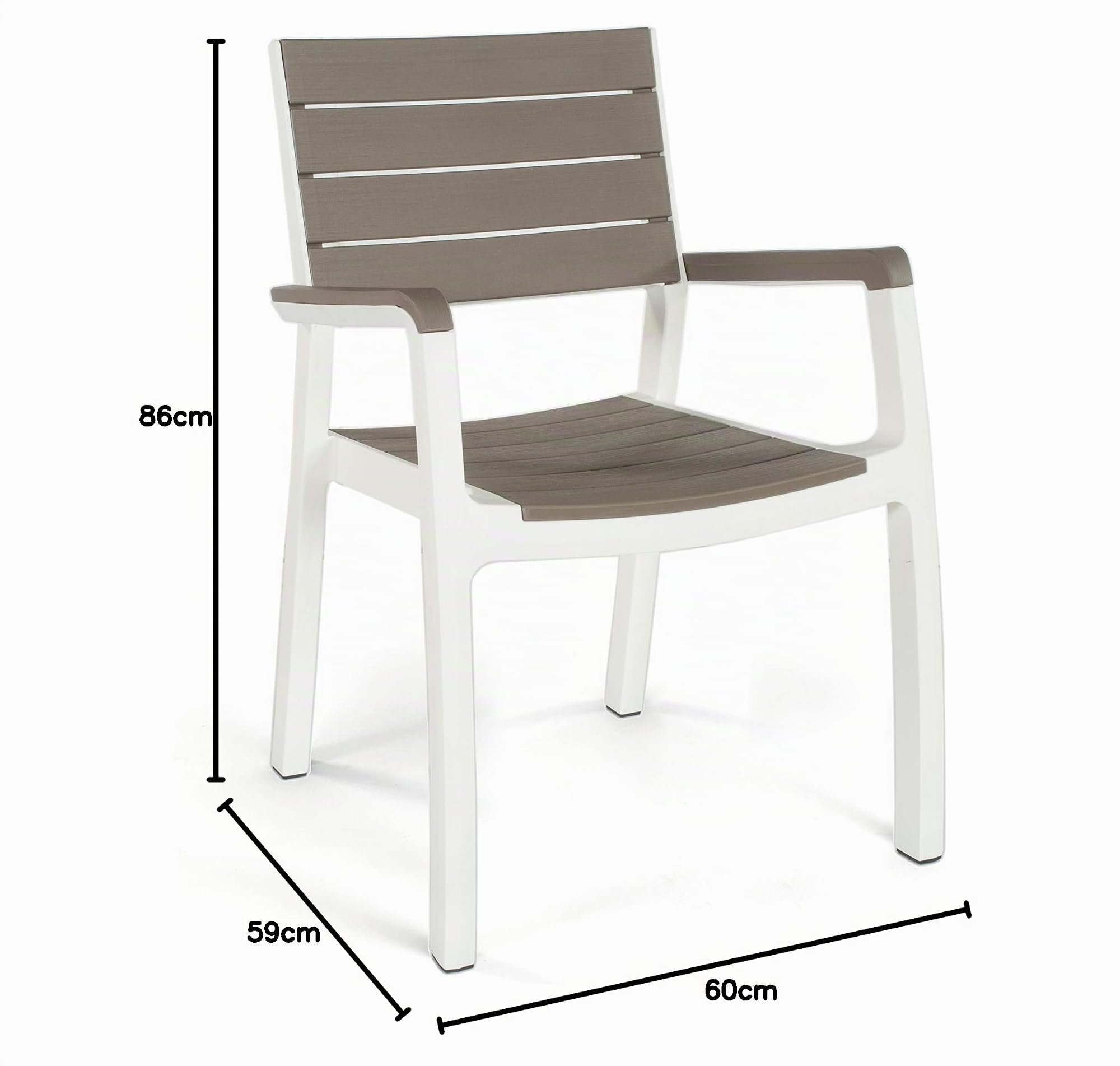 Keter Sedia Harmony con Braccioli, Graffite/Bianco, 59X80X66