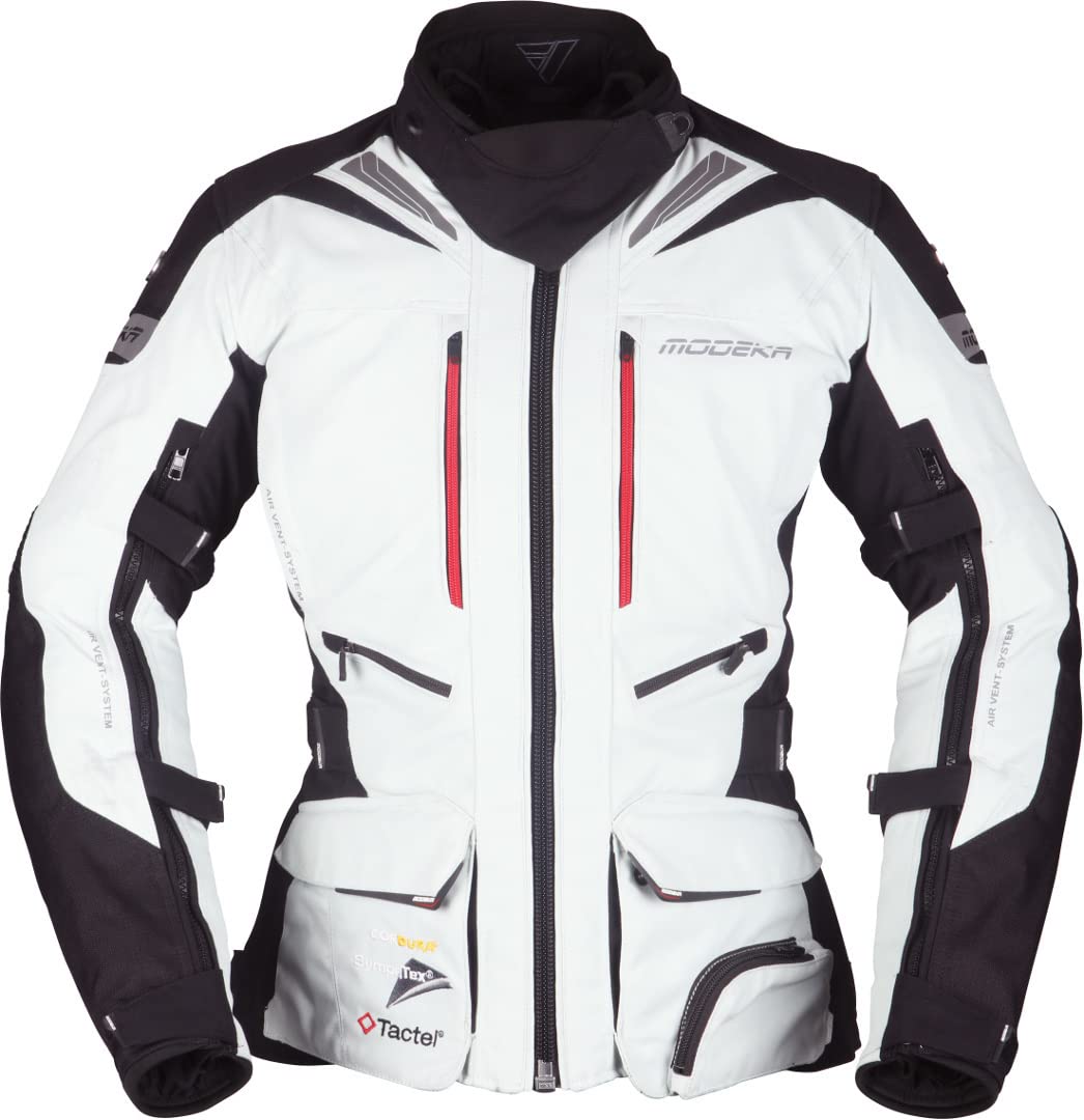Modeka Panamericana Damska kurtka tekstylna motocyklowa, jasnoszary/czarny, 36