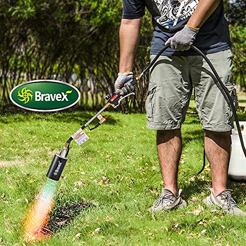 Propane-Torch-Weed-Burner-Weed-Torch-High-Output-700000-BTU-with-Turbo-Trigger-Push-Button-Igniter-Piezo-Electric-Ignition-Heavy-Duty-Multifunctional-Burner-CSA-CERTIFIED