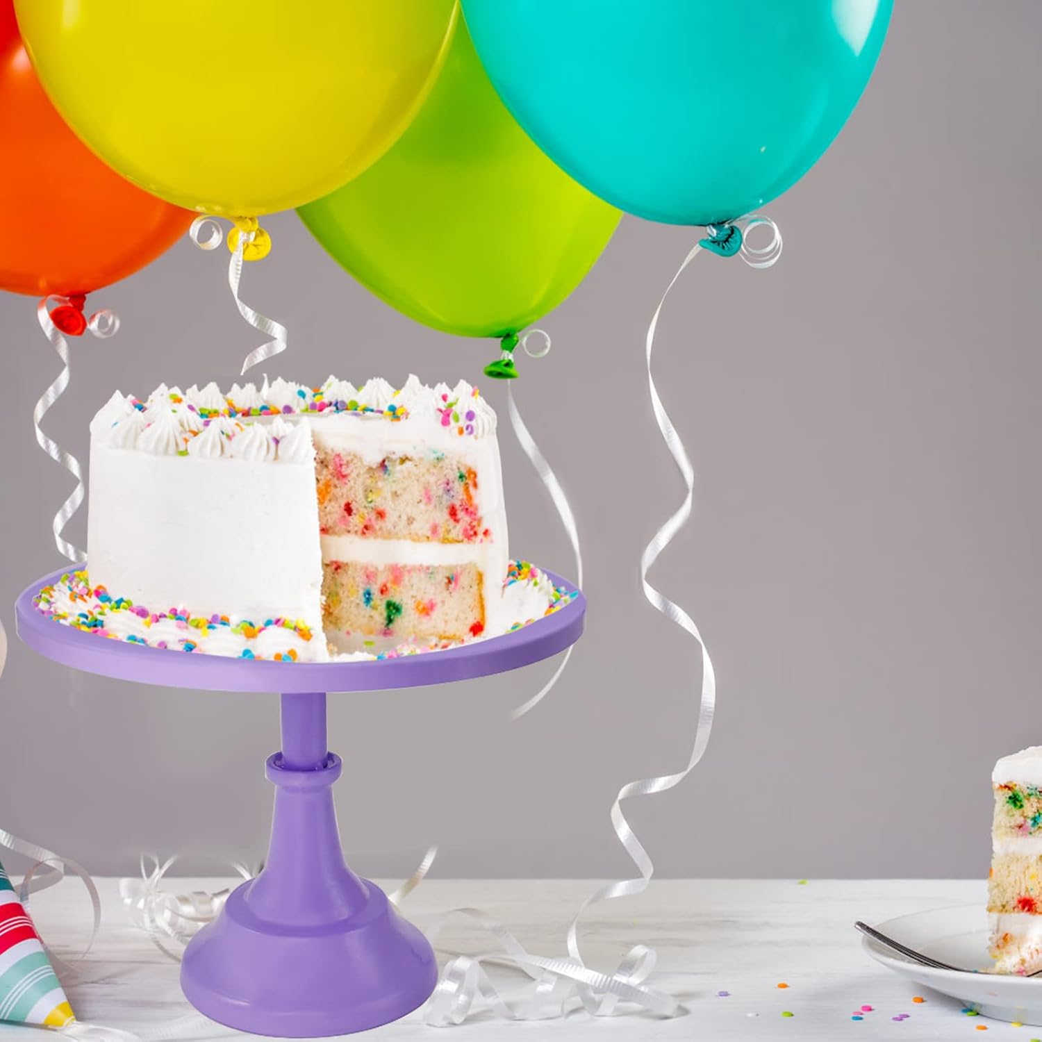 3 Pieces Cake Stand Set Purple Metal Cupcake Dessert Holder Party Serving Tray for Baby Shower Wedding Birthday Parties Celebration : Home & Kitchen