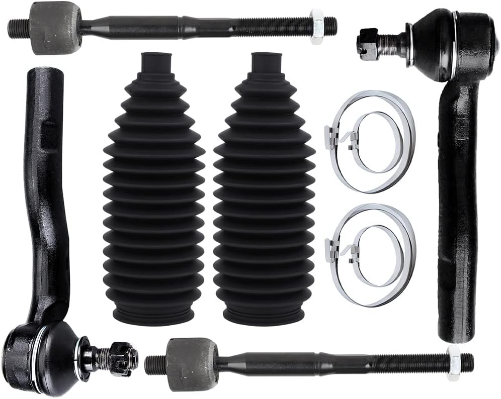 Front Inner Outer Tie Rod End w/Steering Boot fit 1998-2005 for Lexus GS300 GS430 GS400, Front Suspension Kit - 6pc Set