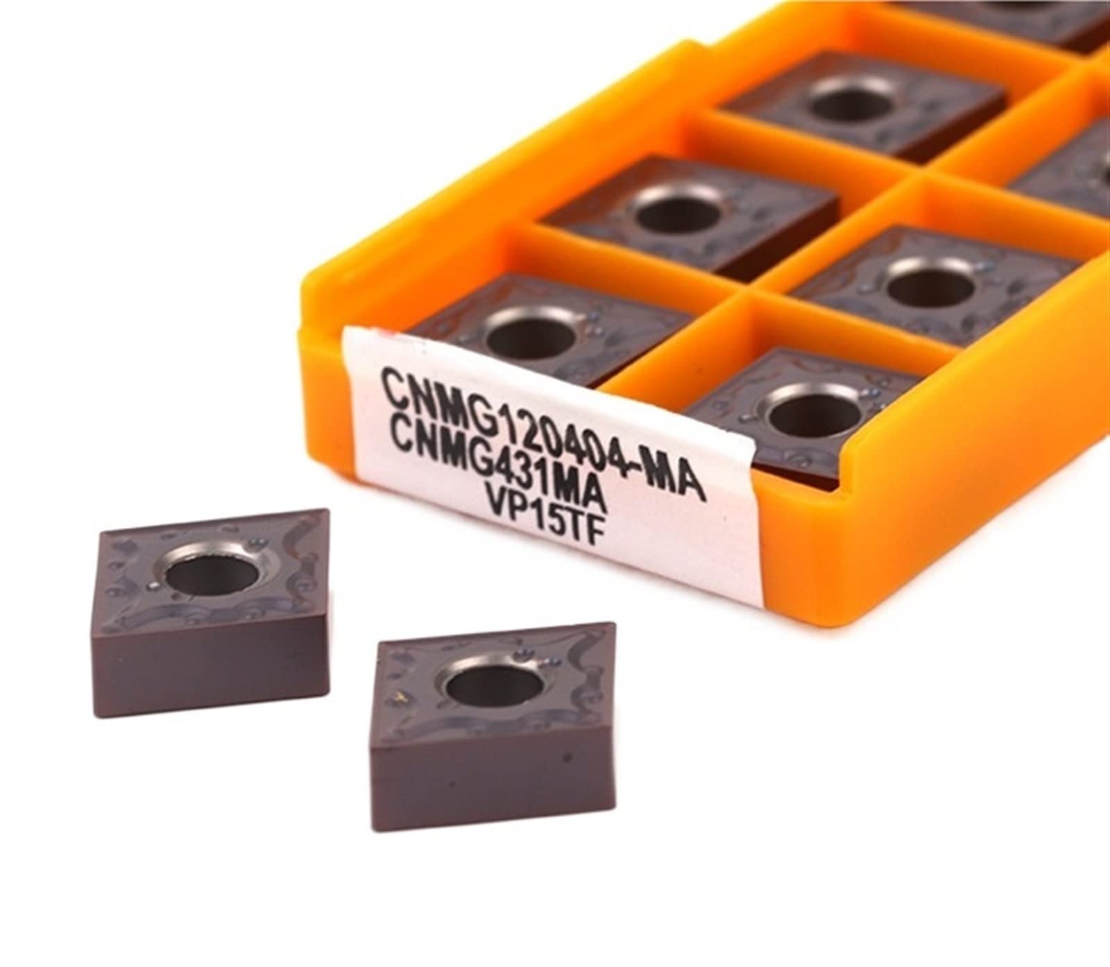 AALLYN Indexable Carbide Lathe Tool 10pcs CNMG120404 Carbide CNC Lathe Turning Tools Blade Metal Cutter Turning Tool (Size : CNMG120404 MA 15TF)