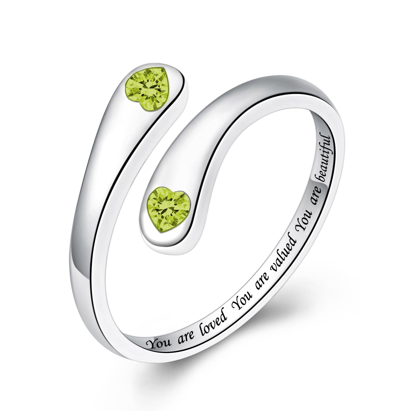 Fookduoduo 925 Sterling Silver Ring Inspirational Jewelry adjustable Wrap Open Rings for Women