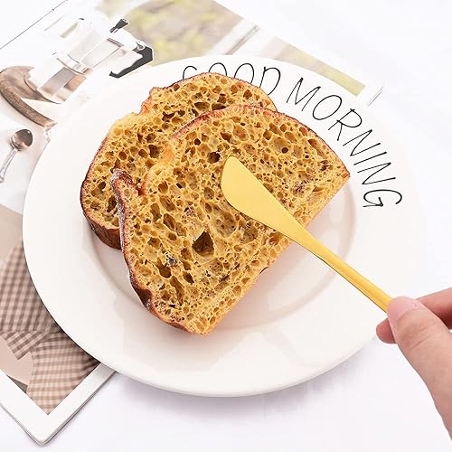 Miniatura 3 de Puzhler 8 piezas de cuchillo de mantequilla de espejo cuchillo de postre de queso cuchillo de mermelada de acero inoxidable cuchillo de cocina