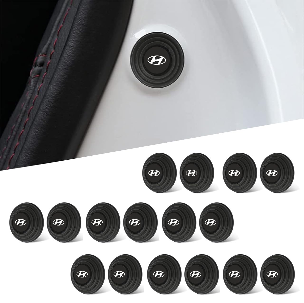 16 Pcs Car Shock Absorber Protector Rubber Guard Pads Car Door Accessories Compatible for Enhanced Exter, Creta, Venue, Verna, I10, I20, Aura, Alcazar, Tucson, Santro-image-25