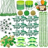 Max Fun 188Pcs St Patricks Day Accessories Party Favors Set, Saint Patricks Day Decorations Irish Decor for Kids, Green Beads Shamrock for Parades Party Supplies