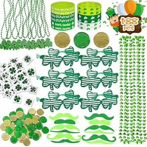 Maxfun188pcsstpatricksdayaccessoriespartyfavorssetdecorationskidssaintpatricksdayirishdecorgreenbeadsshamrockforparadessupplies Urban Country Home Decor Max fun 188pcs st patricks day accessories party favors set decorations kids saint patricks day irish decor green beads shamrock for parades supplies urban country home decor
