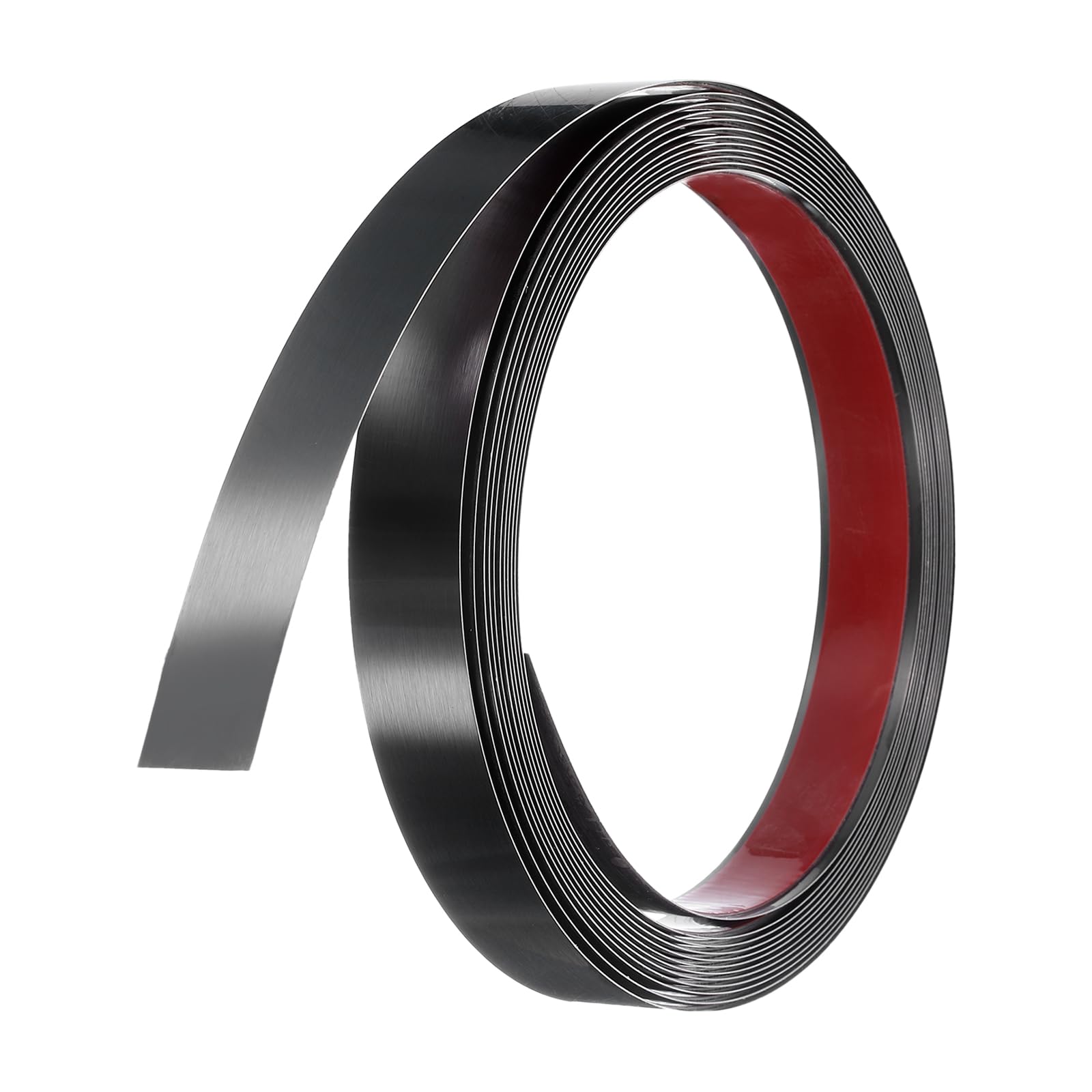 Moldura de acero inoxidable negro cepillado de 5m autoadhesiva para pared y espejo