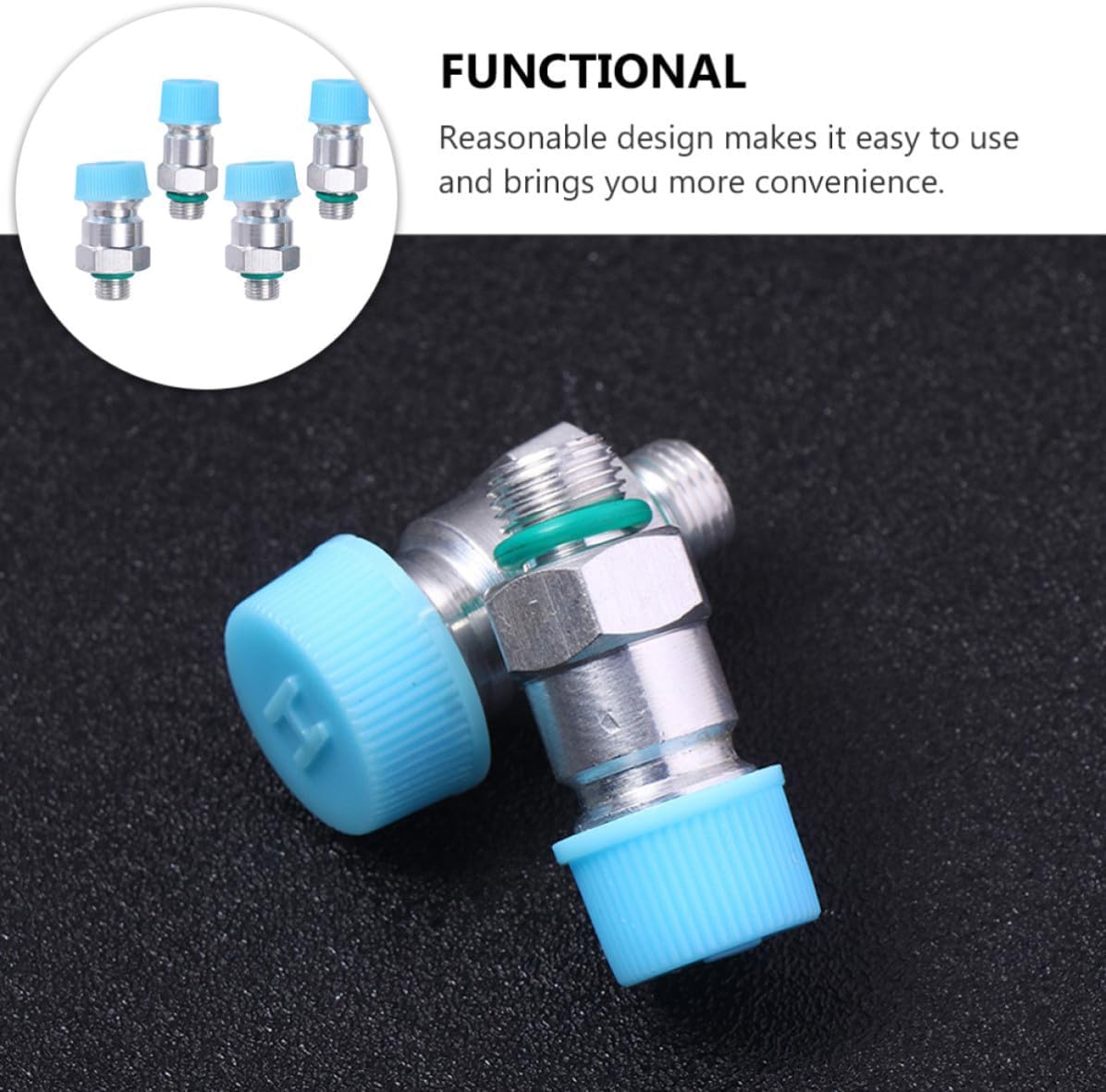 Air-Conditioning Refilling Valve Connector Essential for Air-Conditioning Maintenance and Professional 4pc Easy to Install Random Color for Automotive and Household Systems