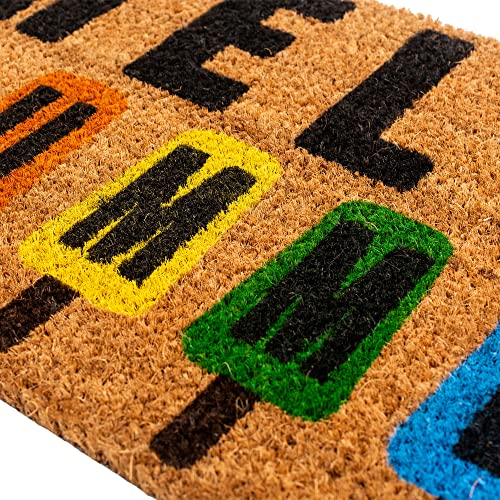 Ninamar Hello Summer Coir Doormat - Cute Welcome Mat With Fun, Colorful Popsicle Design - 29.5 X 17.5 In #TOP3