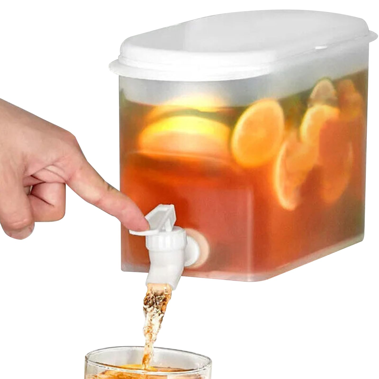 Lcarege Drink Dispenser 3.5L Beverage Dispenser Plastic Water with Tap Large Capacity Fridge Juice Jug Summer Essential for Fridge, Parties and Daily Use