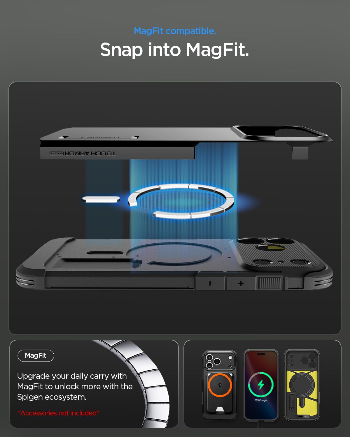 Spigen Tough Armor MagFit Pack - Cover MagSafe e Vetro Temperato per Schermo/Fotocamera per iPhone 17 Pro