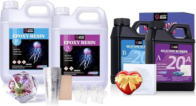 LETS RESIN 1.5 Gallon Resin Epoxy Kit & Silicone Rubber