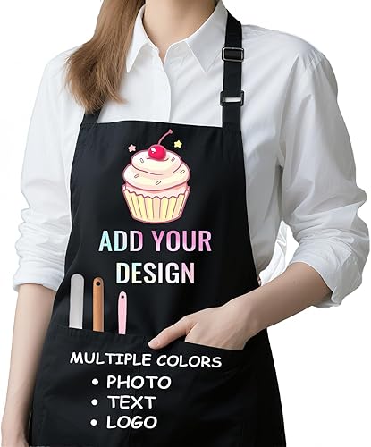 Miniatura 1 de Delantales personalizados para hombres y mujeres, delantal personalizado con tu logotipo de texto, cocina, arte de uñas, delantales de peluquería