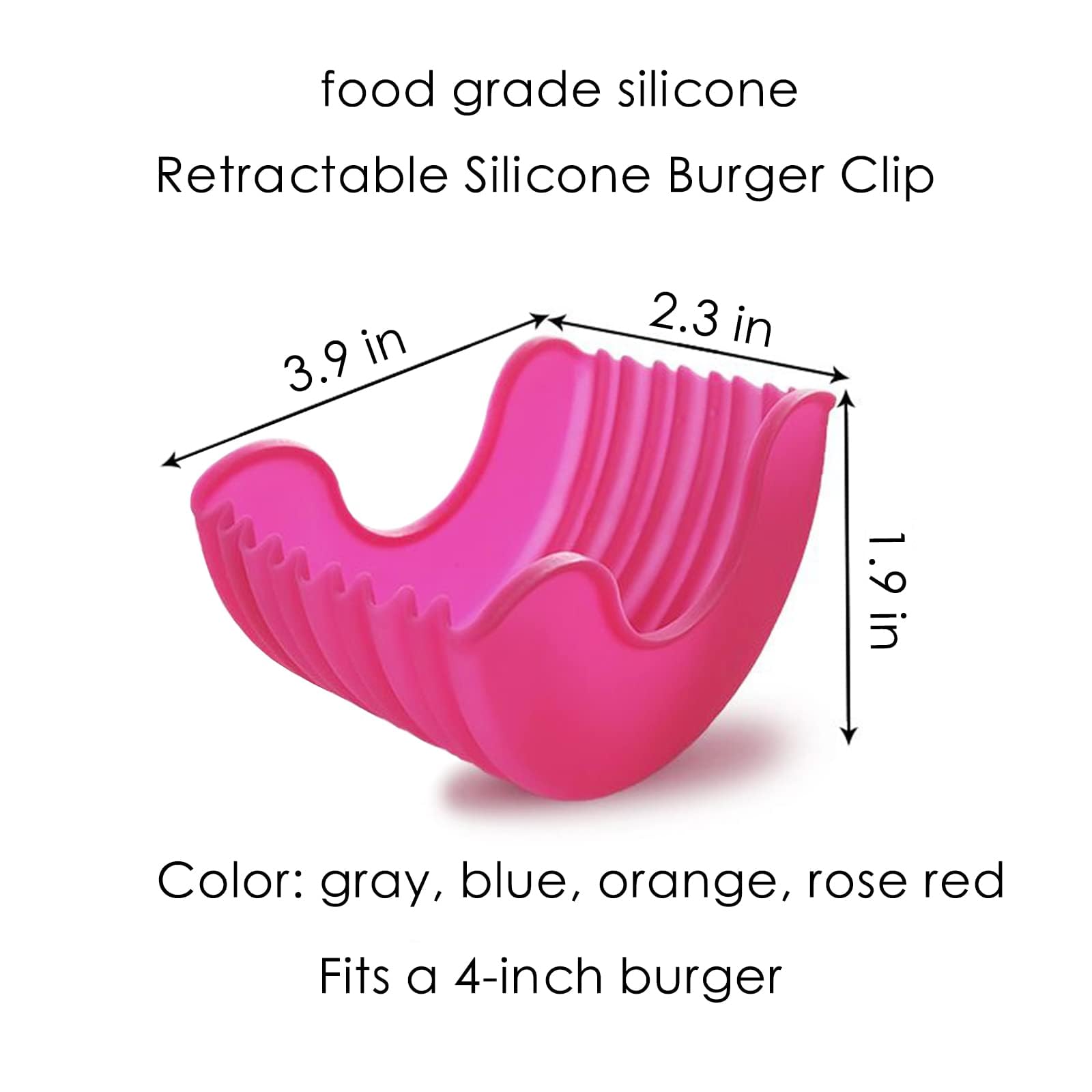 Lot De 4 Supports à Hamburgers Rétractables En Silicone Pour Hamburgers