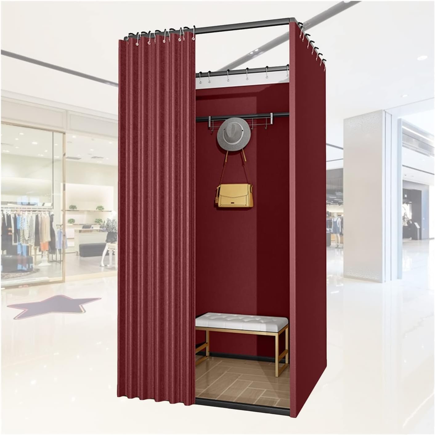 Cabine d'essayage temporaire sur pied grand format pour agencement bureau