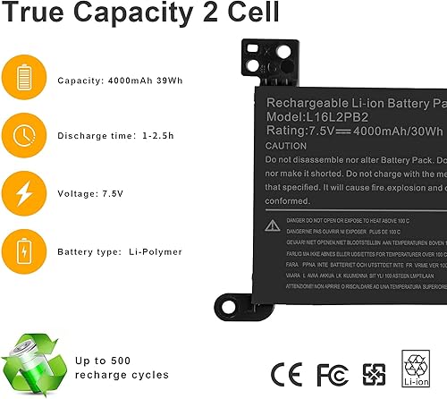 Miniatura 4 de Batería para portátil L16L2PB2 compatible con Lenovo IdeaPad 320-14AST 320-14IAP 320-14IKB 14ISK 15ABR 15AST 15IAP 15IKB 15ISK 17ABR 17AST17IKB