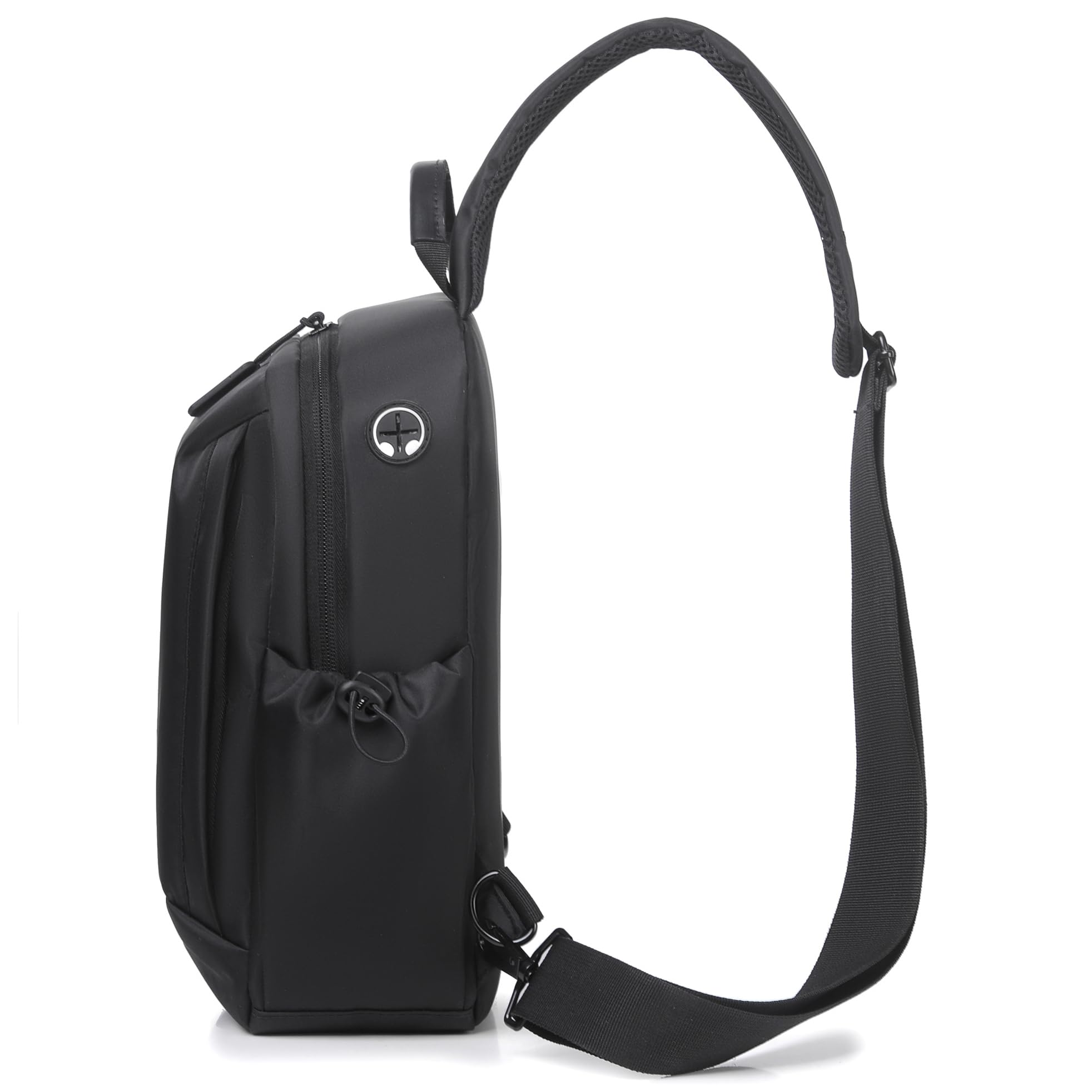 Mixroom - Zainetto da Uomo Zaino Monospalla Porta Tablet Borsa Tab borsello a Tracolla Z32 Nero per Viaggio, Ciclismo, Lavoro, Sport