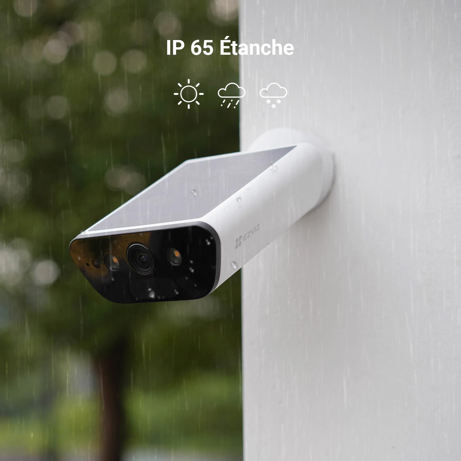 EZVIZ CB5 4K Camera Surveillance WiFi Exterieure sans Fil à Batterie, Camera Solaire Exterieur, Vision Nocturne en Couleure, Détection de Forme Humaine/Véhicule, Défense Active, Étanche IP65, Alexa