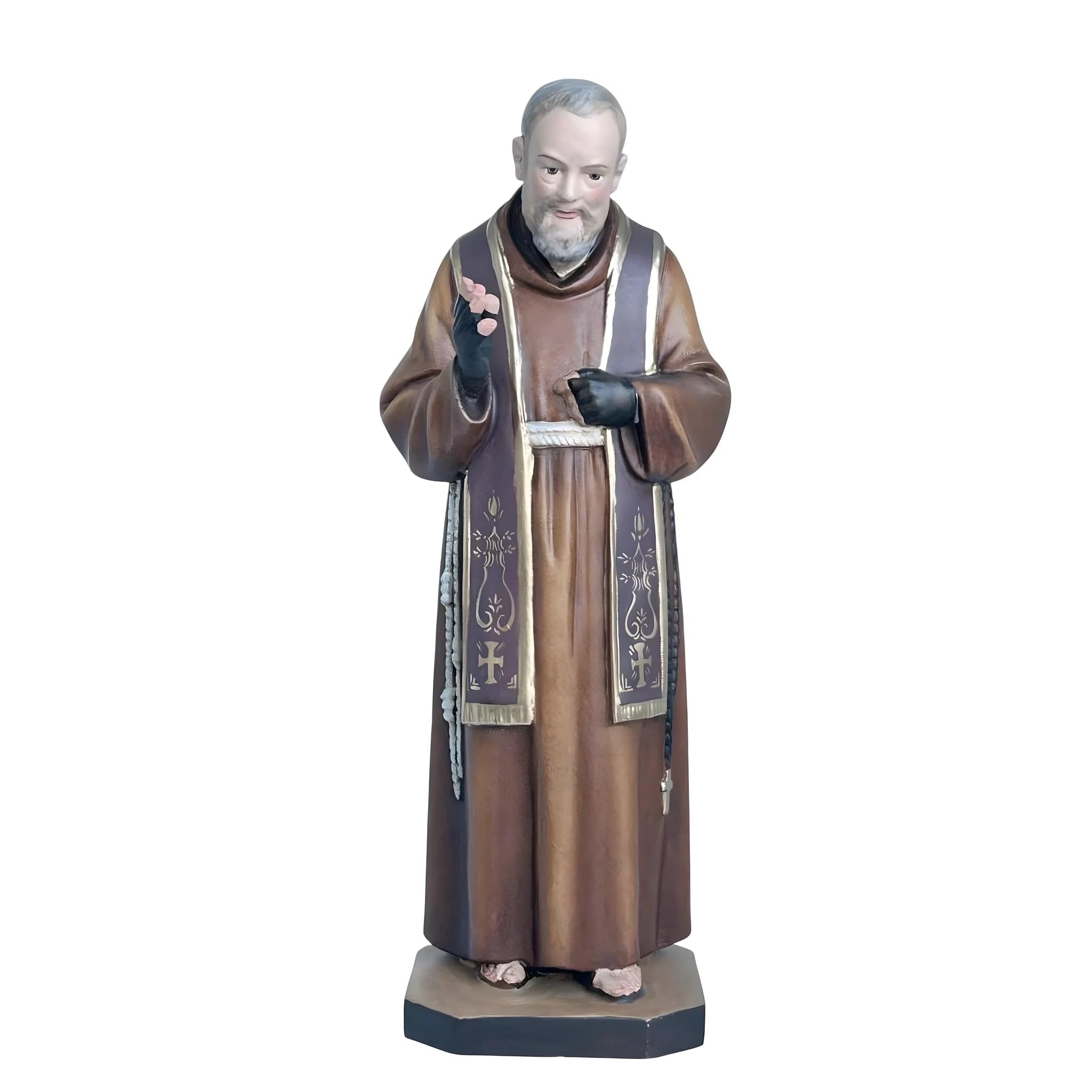Dolfi | San Padre Pio with Wood Stigmata 10 cm | Natural Wood in Val Gardena | Nativity Figure
