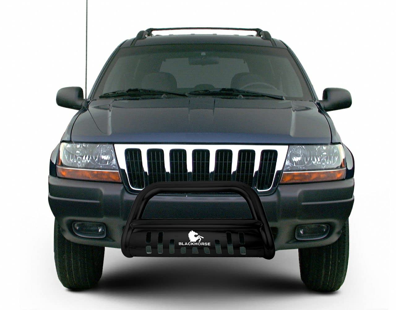 Black Horse Off Road Bull Bar CBB-JEB4001SP - with Skid Plate Compatible with 1999-2004 Jeep Grand Cherokee
