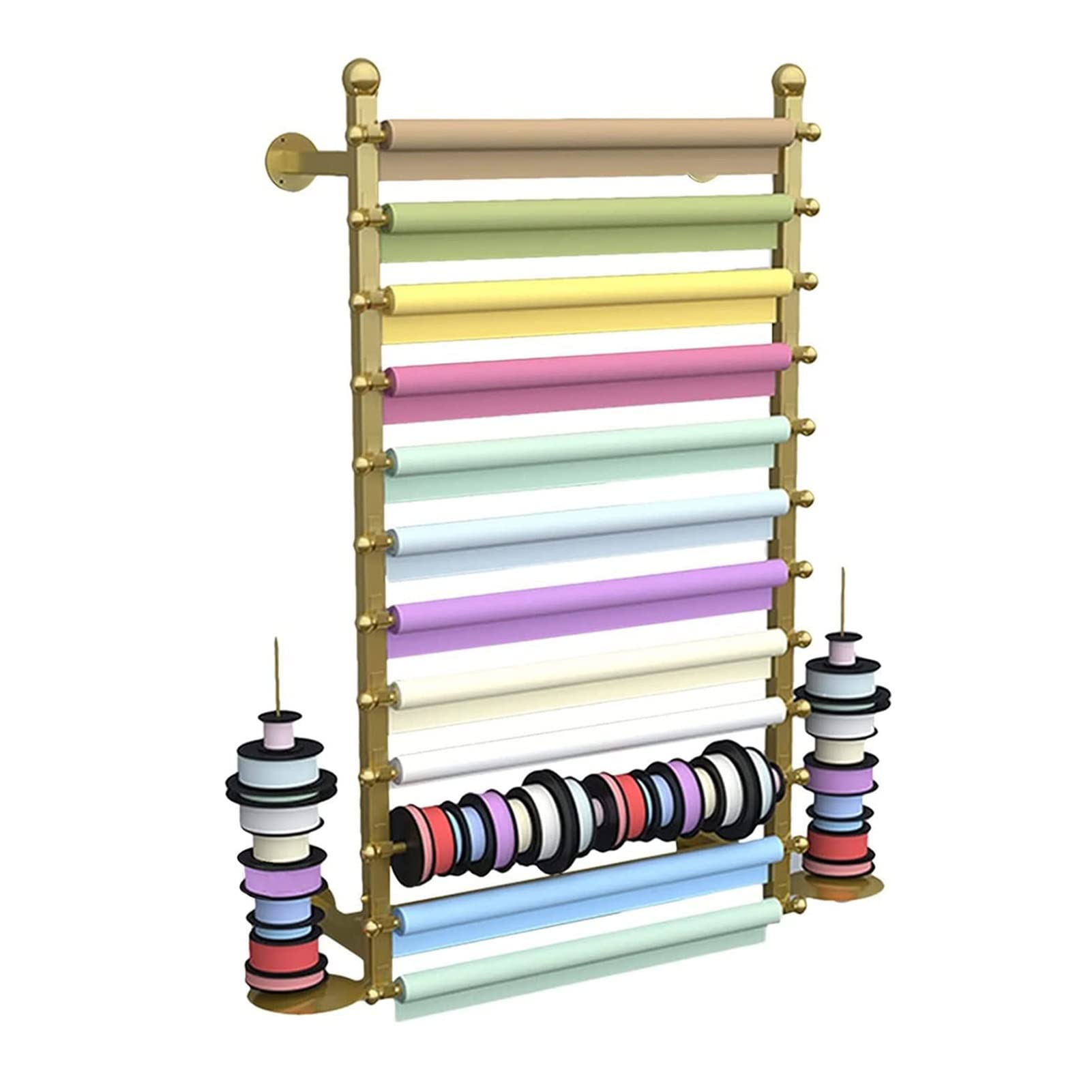 Estante de papel de regalo de pared organizador de cintas de metal de 80 cm