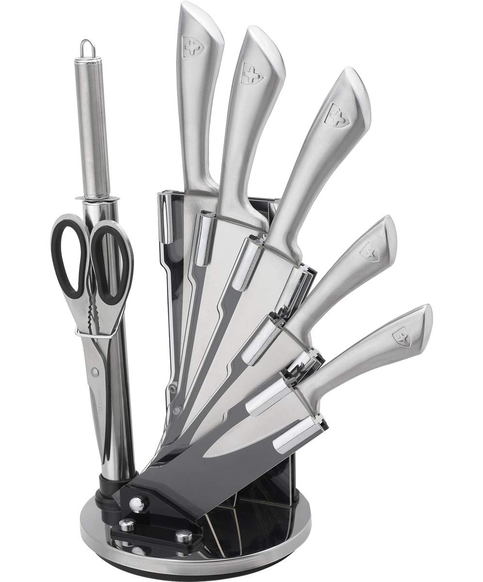 RL-KSS600 - Set di 8 coltelli professionali in acciaio INOX, colore: Argento