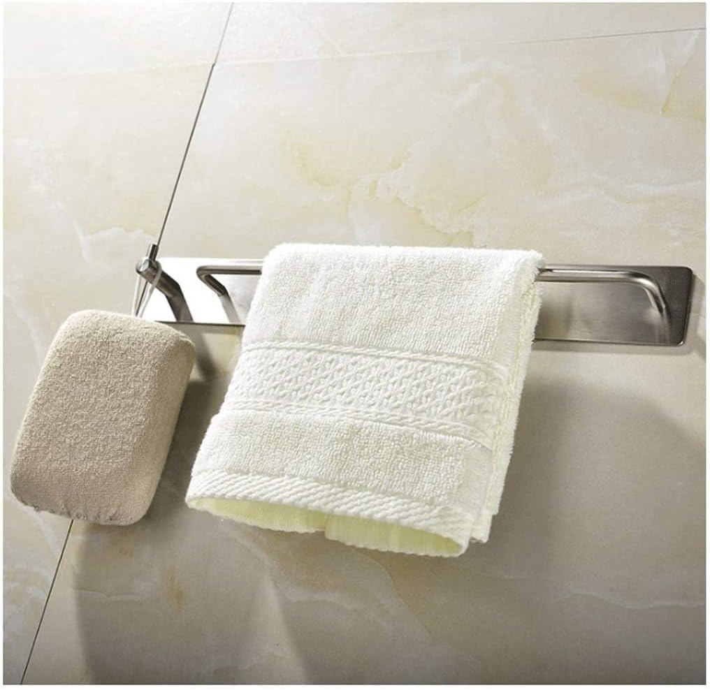 Increase Storage Stainless Steel Towel Bar Perforated Wall Hanging Holder with Hook Bathroom Toilet Rack Easy to Install