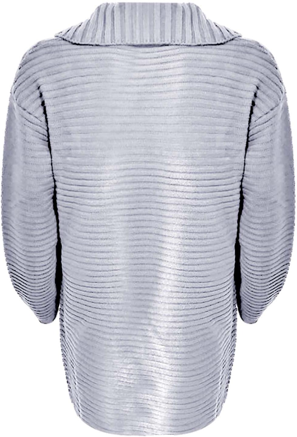 Mens Long Sleeve Stand Collar Knitted Cardigan Sweaters Slim Fit Open Front Mid Length Pockets Drape Cape Overcoats