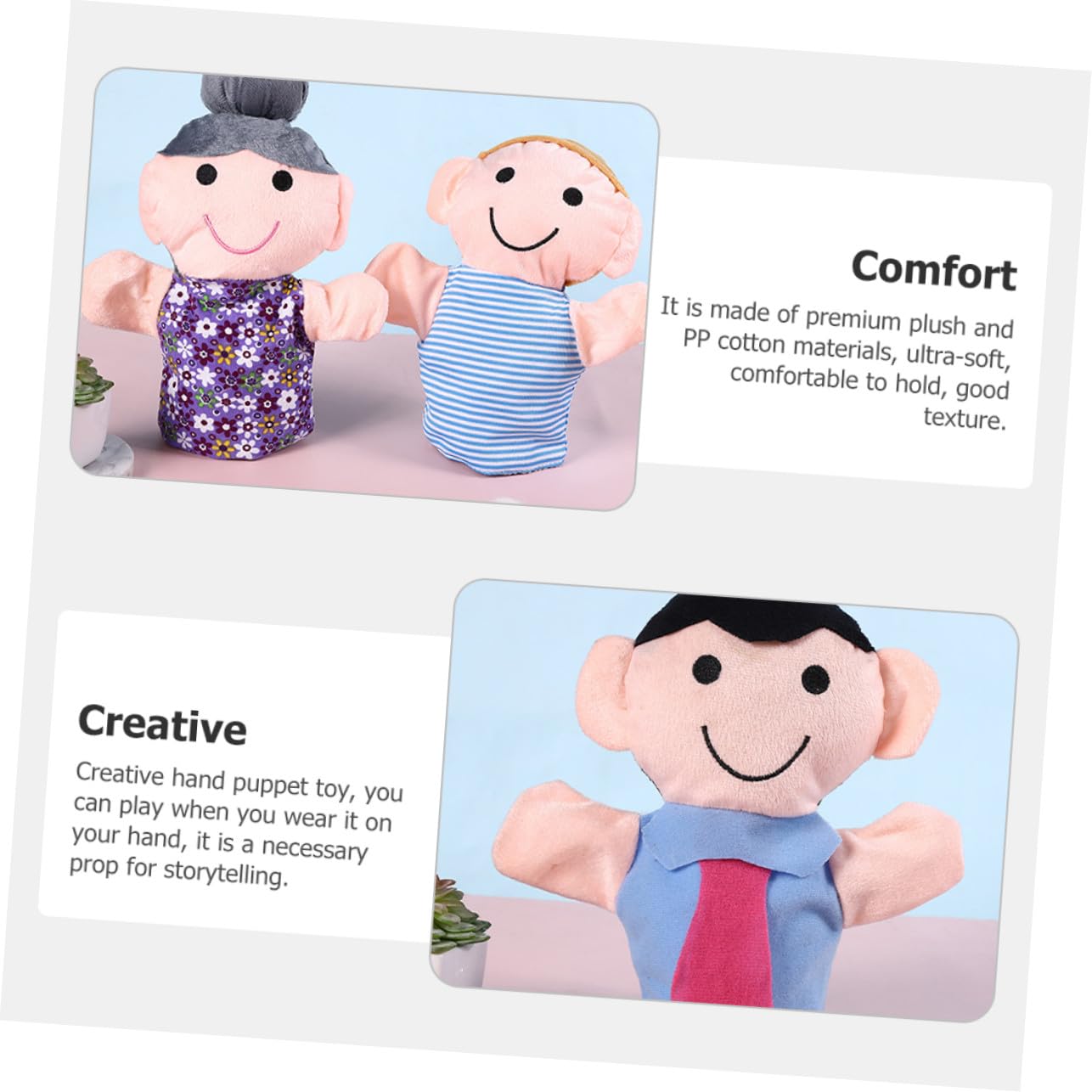 Marioneta de Mano para Niños, Pack de 6, Felpa y PP Cotton | Juego de Rol y Uso Exterior, Diseño Adorable y Creativo, Cómodo de Llevar y Portátil