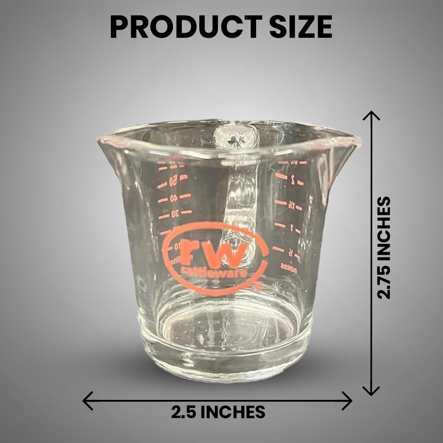 Rattleware 3 oz Espresso Shot Glass Pitcher w/Handle & Pink Volume Marking