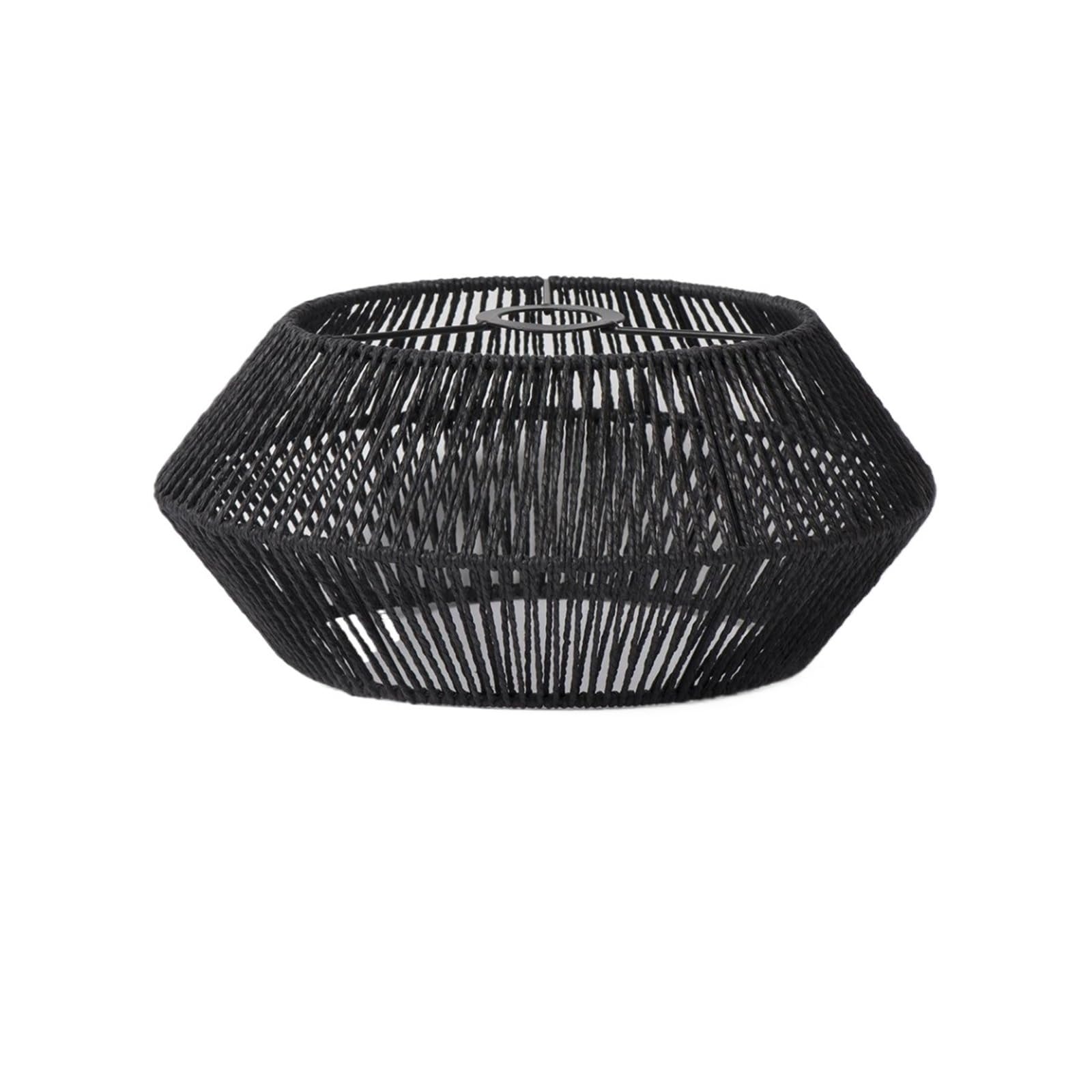 RRYPBOVG Pendant Lights Shade Hand-Woven Paper Rope Chandelier Lampshade Balcony Restaurant Ambient Lighting Hotel Creative Lightings(Black)