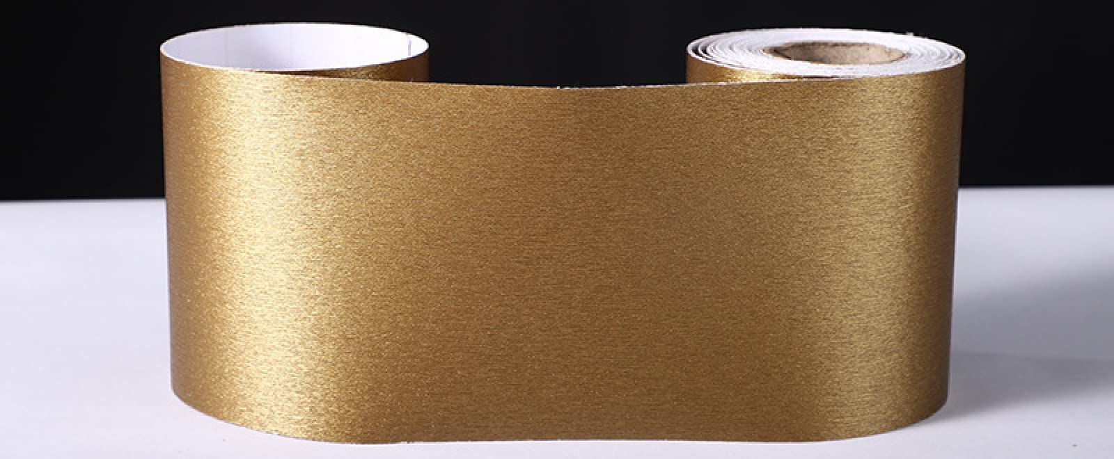uoXHFdh Self Adhesive PVC Wallpaper Border Multicolor Multiple Sizes(Brushed Gold,60 x 500 cm)