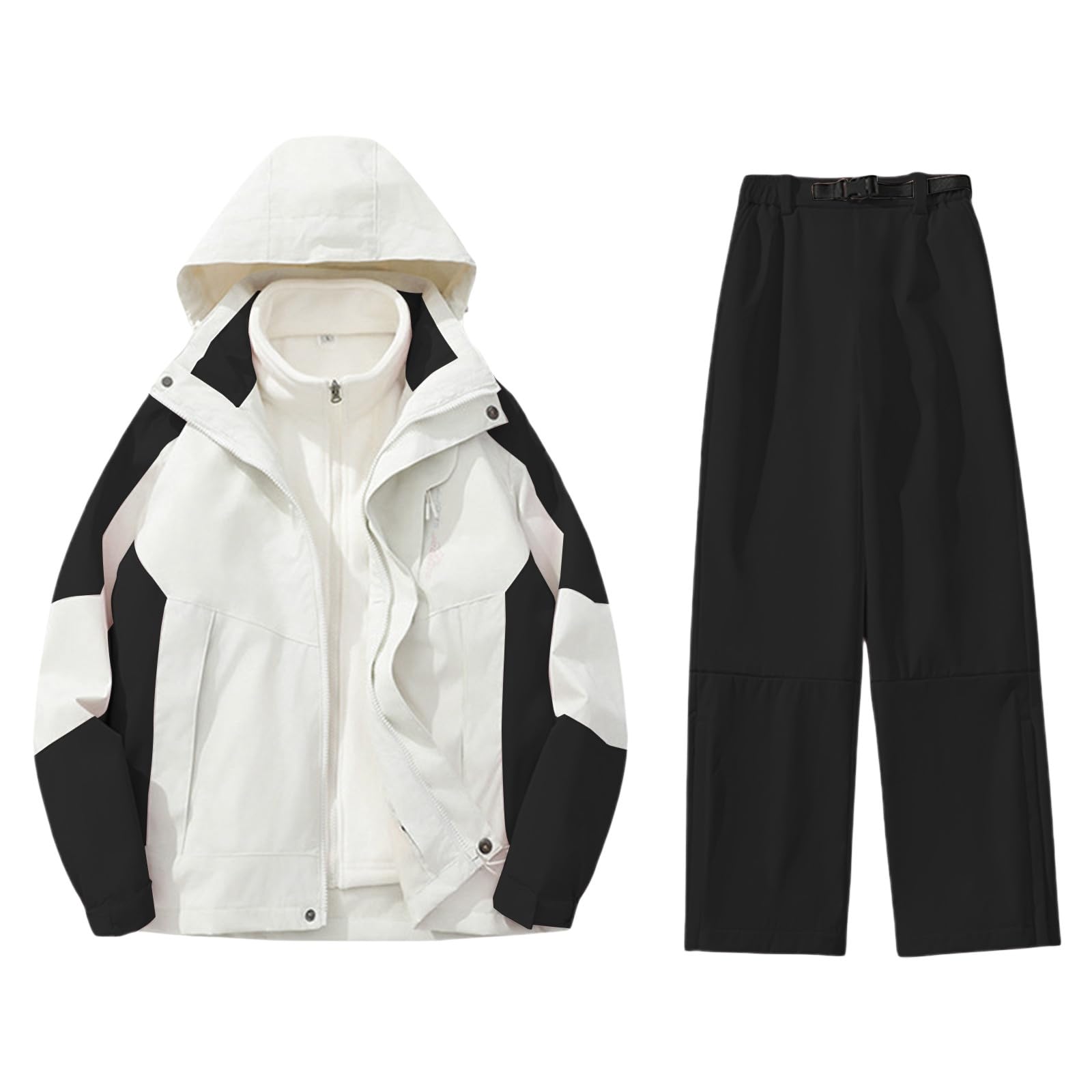 Generisch Skijacke Damen Skianzug Damen 2 Teilig Set Wasserdicht Warm Skijacke und Hose Ski Set Winter Schneeanzug Snowboardanzug Atmungsaktiv Outdoor Skibekleidung Gefüttert Zweiteiler Outfit