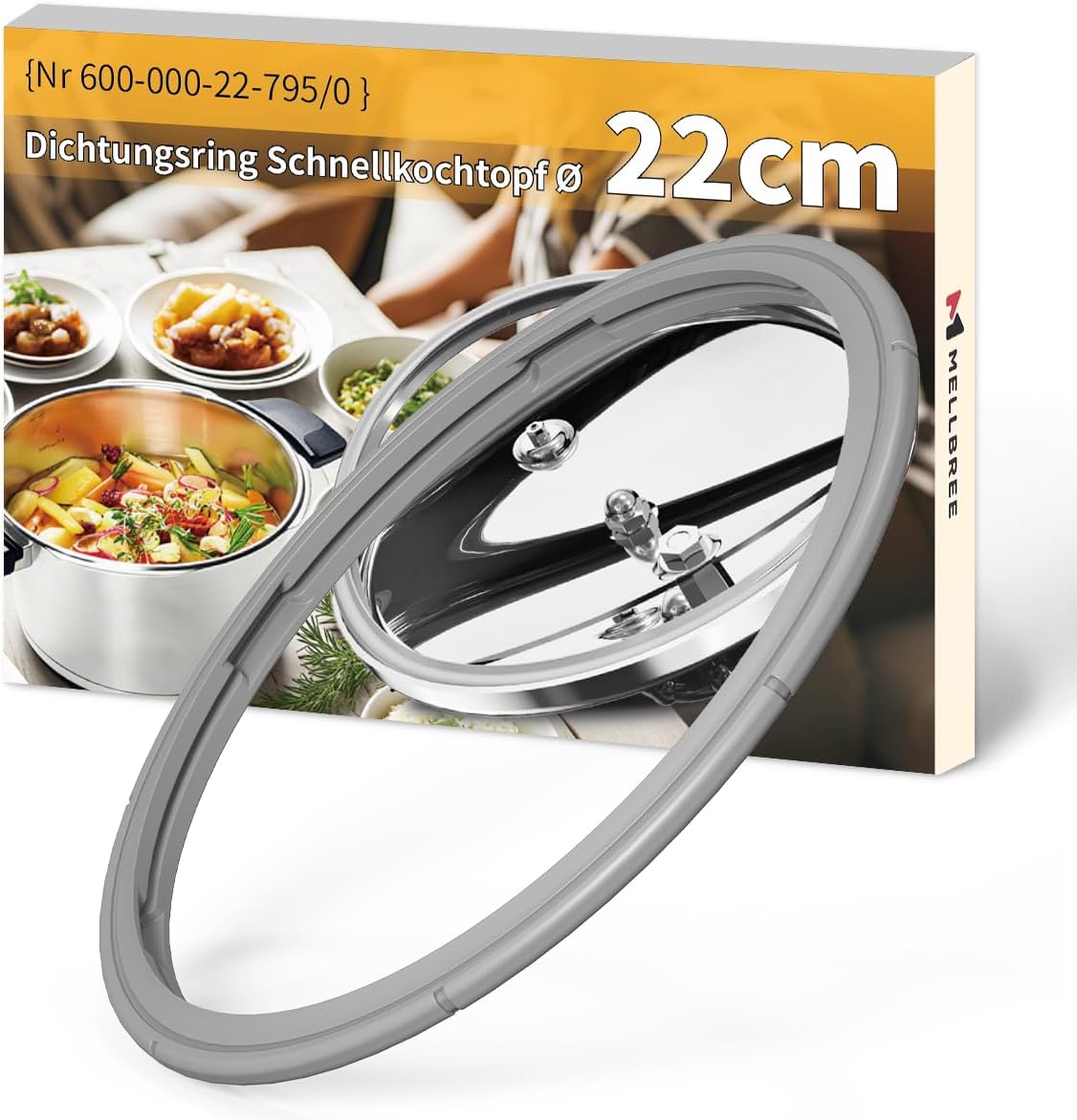 Mellbree 22 cm დალუქვის რგოლი Fissler ქვაბებისთვის