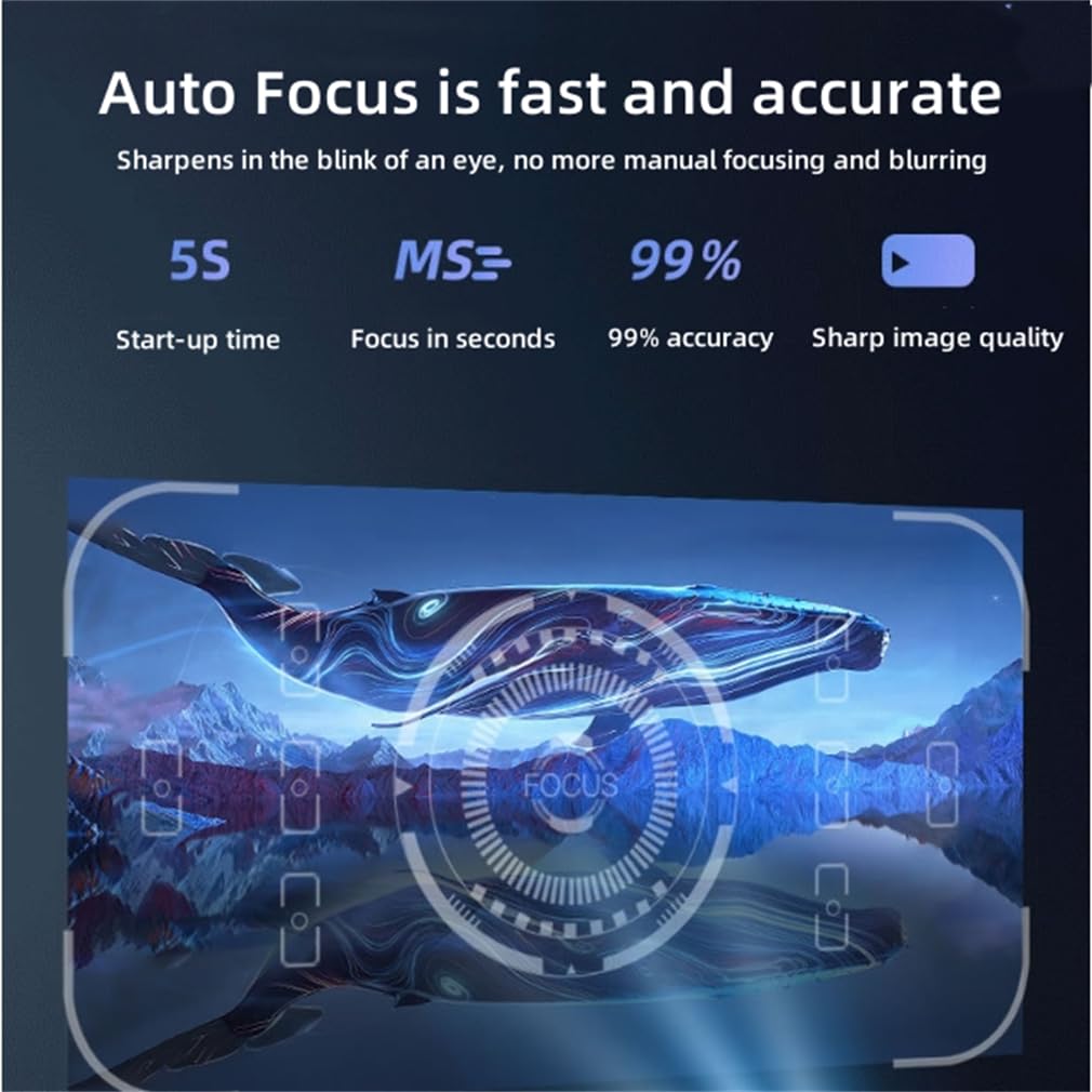 Proiettore Video Home Cinema, Auto Keystone Proiettore Home Cinema, Migliore Qualità Dell'immagine E Messa A Fuoco Automatica Intelligente, Compatibile con Il Telefono Portatile