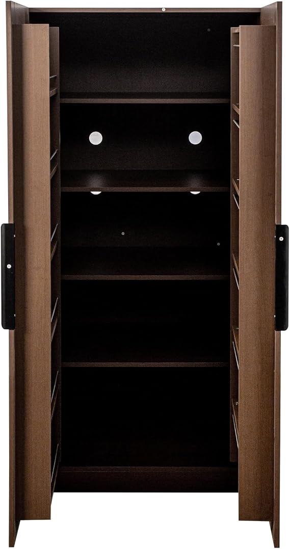Kitchen Cabinet Tall Food Pantry with Door Shelves, Farmhouse Pantry Cabinet 5 Tier Food Cupboard for Dining Room Laundry, Brown