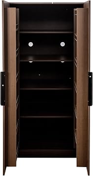 Kitchen Cabinet Tall Food Pantry with Door Shelves, Farmhouse Pantry Cabinet 5 Tier Food Cupboard for Dining Room Laundry, Brown