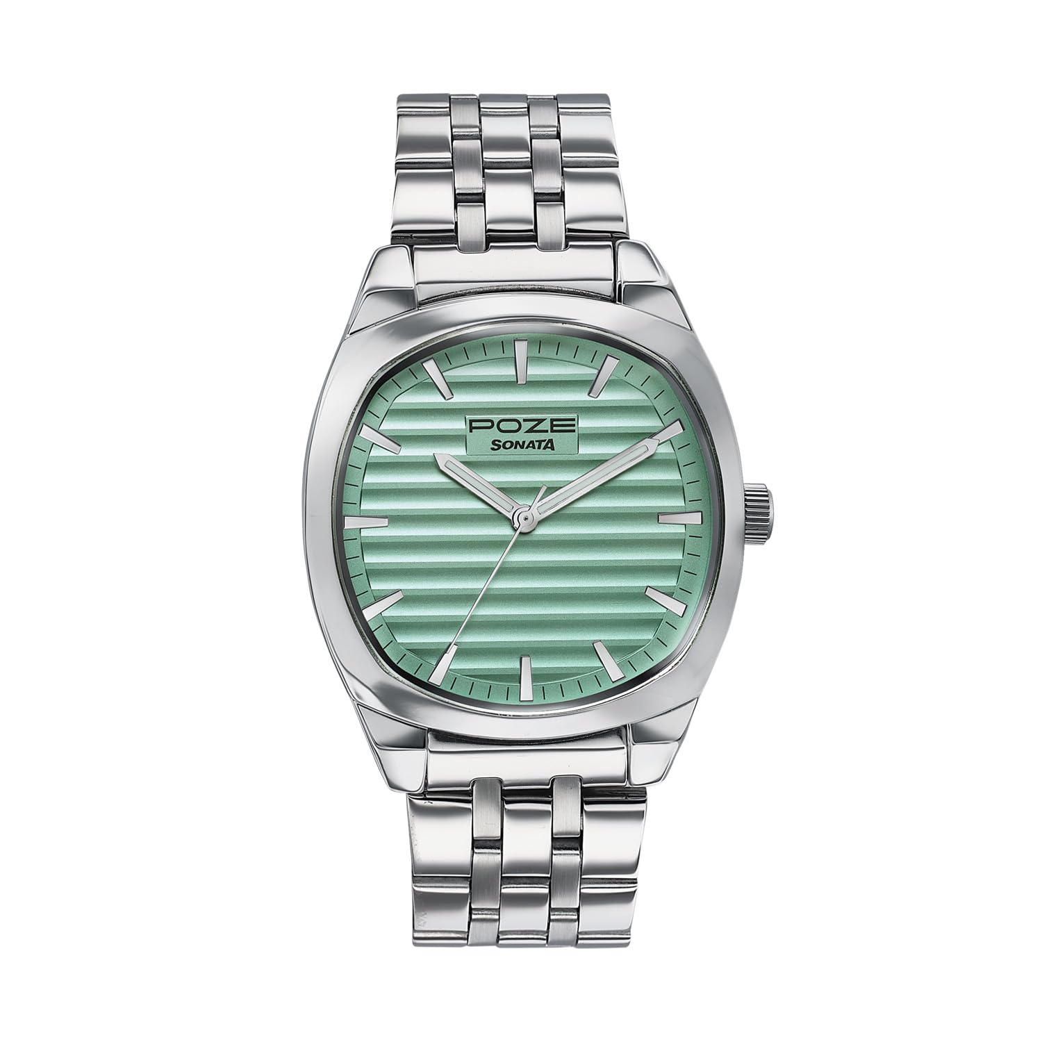 Sonata Poze 7 Analog Green Dial Silver Sheet Metal Strap Watch for Men - SP70094SM01W-image-17