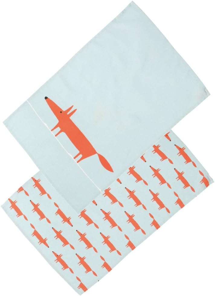 Scion by Dexam Mr Fox Set of 2 Tea Towels - Blue