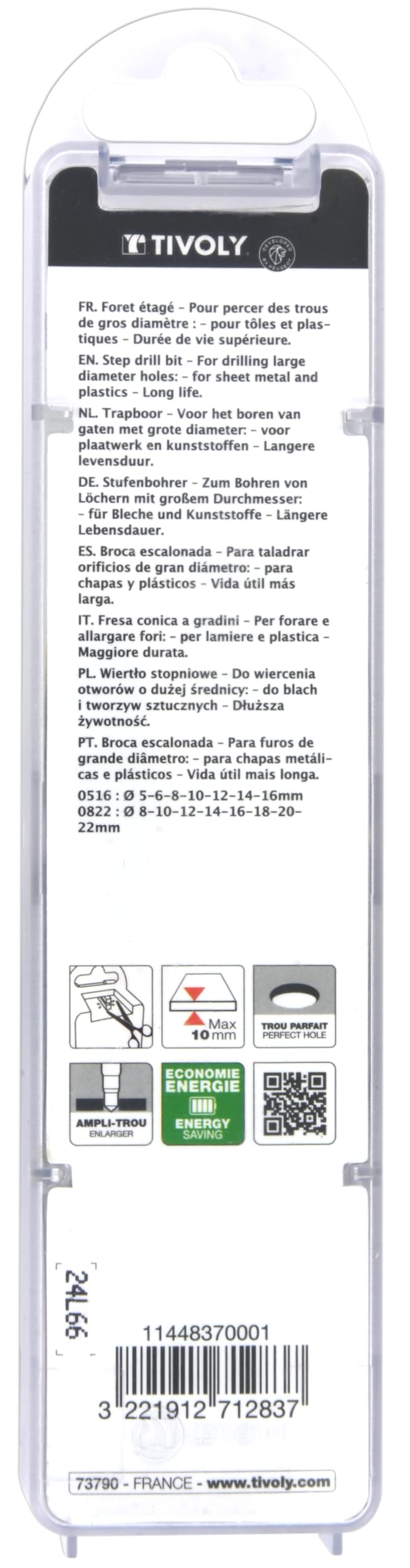 TIVOLY - Zestaw wierteł stożkowych XL HSS - Wysoka wydajność - Ø5mm do Ø16mm & Ø8mm do Ø22mm - Obróbka najtwardszych metali, takich jak stal i stal nierdzewna