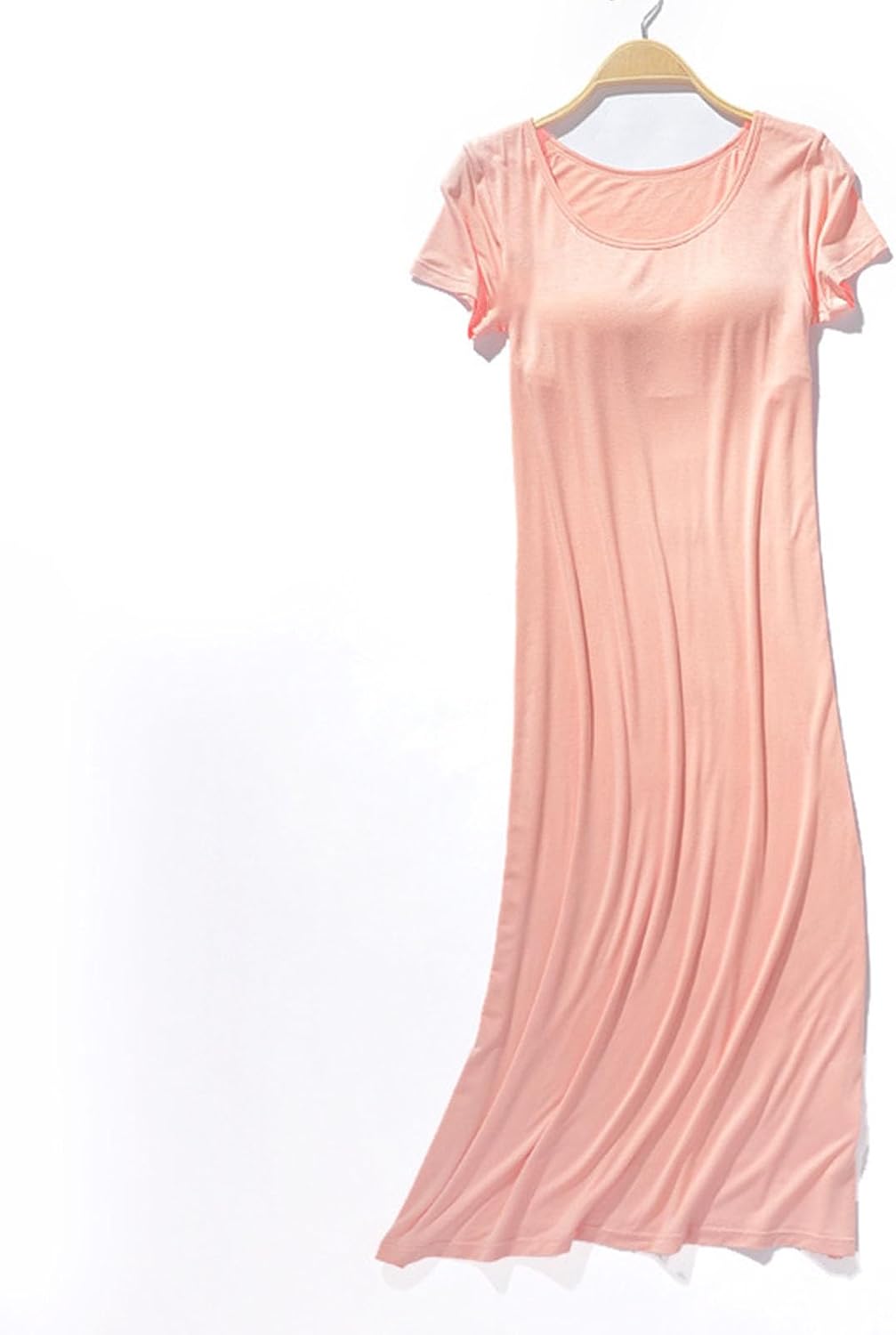 Women's Nightgown with Built in Bra Short Sleeve Sleepshirt Modal Soft Sleepwear Lounge Pajamas Comfy Nightdress