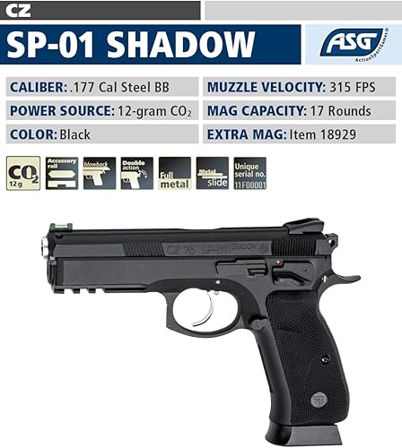Miniatura 9 de ASG CZ SP-01 Shadow 177 Caliber Steel BB Gun Air Pistol
