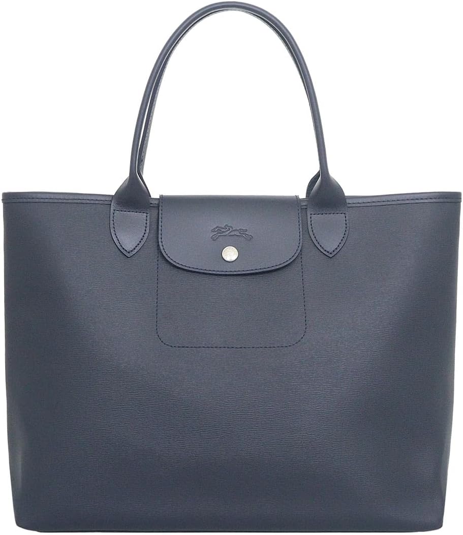 Longchamp10182 Hyq Navy le Pliage CityキャンバストップハンドルバッグL女性、海軍