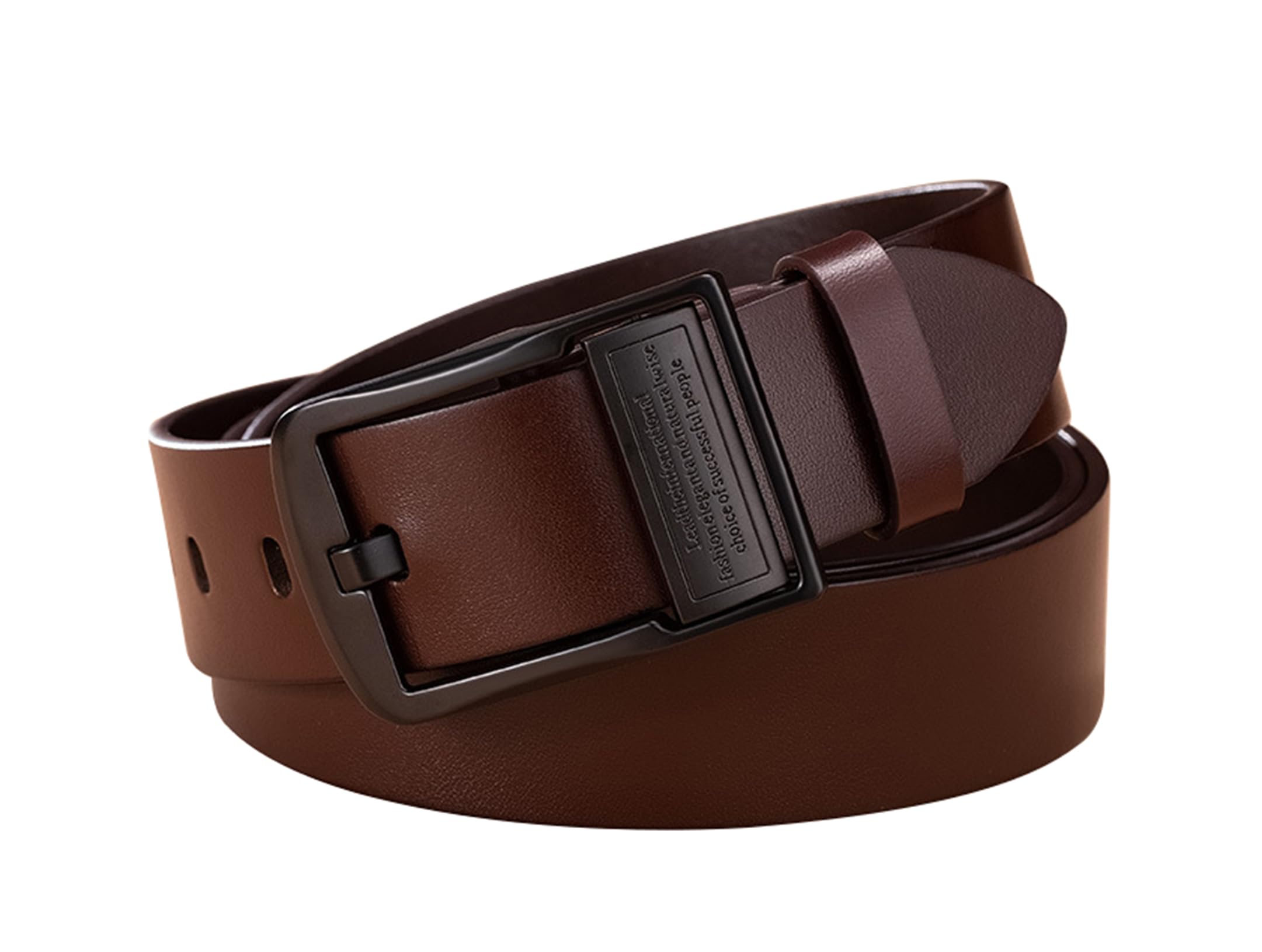 BAYINDA Men's Fashion Belts Business Classic Belt Genuine Leather Adjustable Waist Strap for Jeans Suits Uniform (B/Brown,Fit Waist Size 43