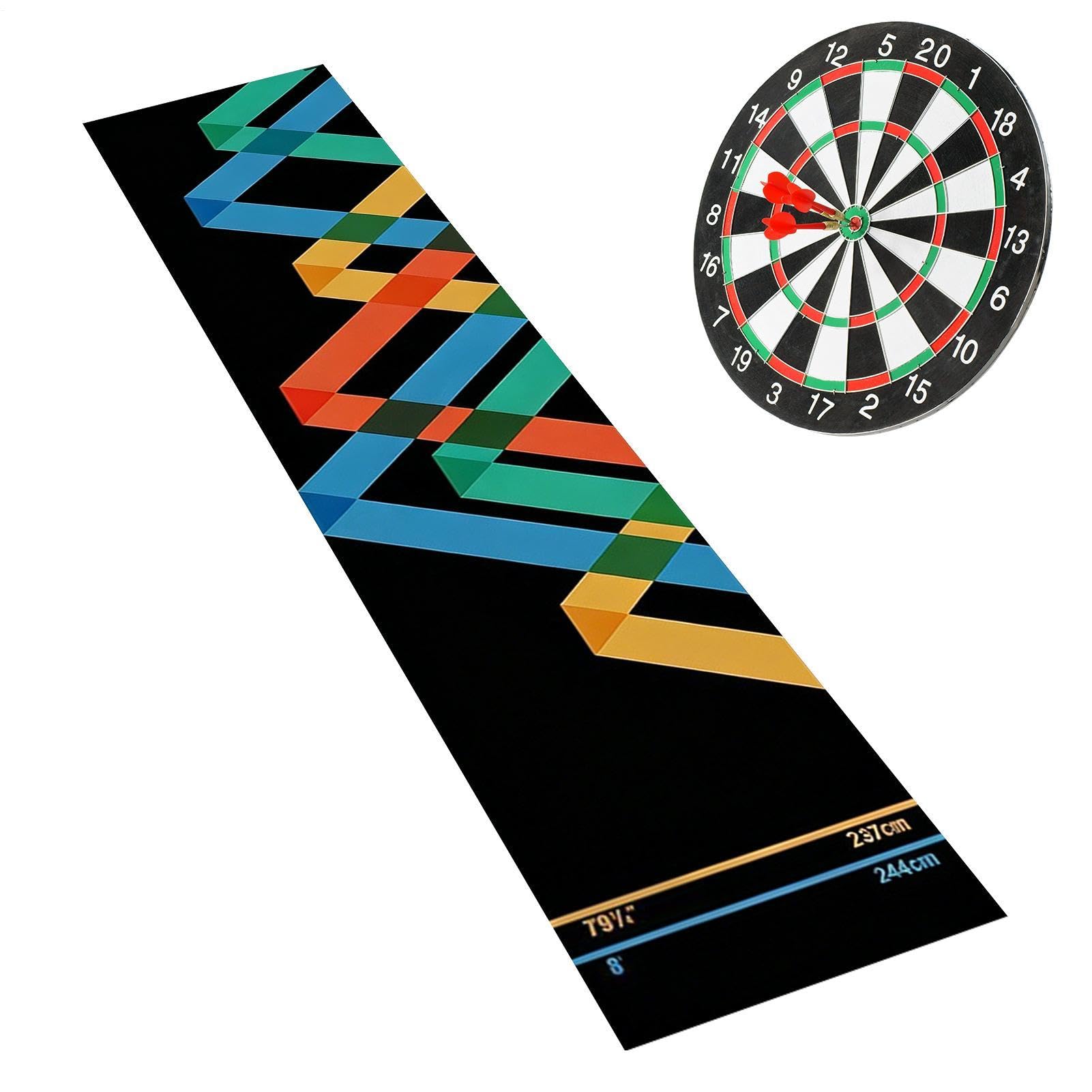 Tapis de fléchettes en velours antidérapant portable avec précision pour salle de jeux, sous-sol, garage, bureau, salle de pause