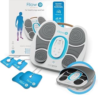 Paingone Fllow EMS Medical Device - Circulation Stimulator - Legs & Feet - 150 Intensity Levels - Muscle Booster Therapy - Remote Control - Relax Muscles & Relieves Pain - Lightweight & Portable
