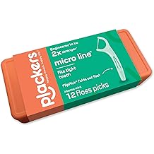 Plackers&reg; Micro Line&reg; Floss Picks - Intense Mint, Floss Fiber Made Without PTFE, 12 Count